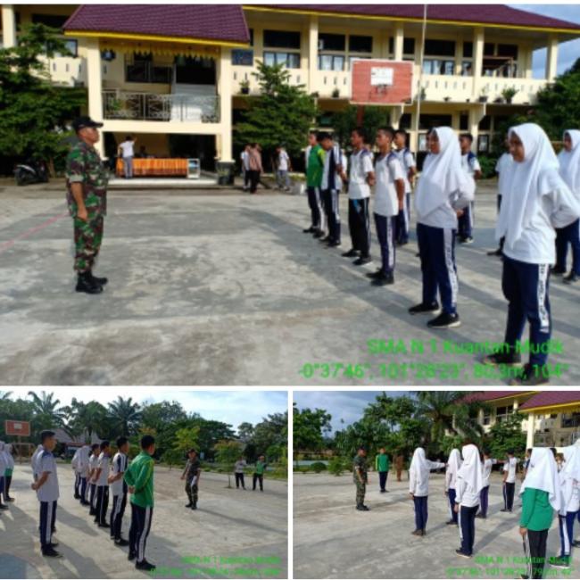 Koramil 08/KM. Bekali Peserta LPBB. SMA Negeri I Kuantan Mudik ke Tingkat Propinsi Riau